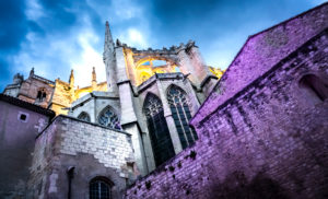 Cathedral of Saint Just and Saint Pasteur in Narbonne, built in 1272. Monument historique Cathedral of Saint Just and Saint Pasteur in Narbonne, built in 1272. Monument historique